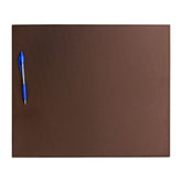 Chocolate Brown Leatherette 17 x 14 Conference Table Pad w/ Brown Tone-on-Tone Stitching